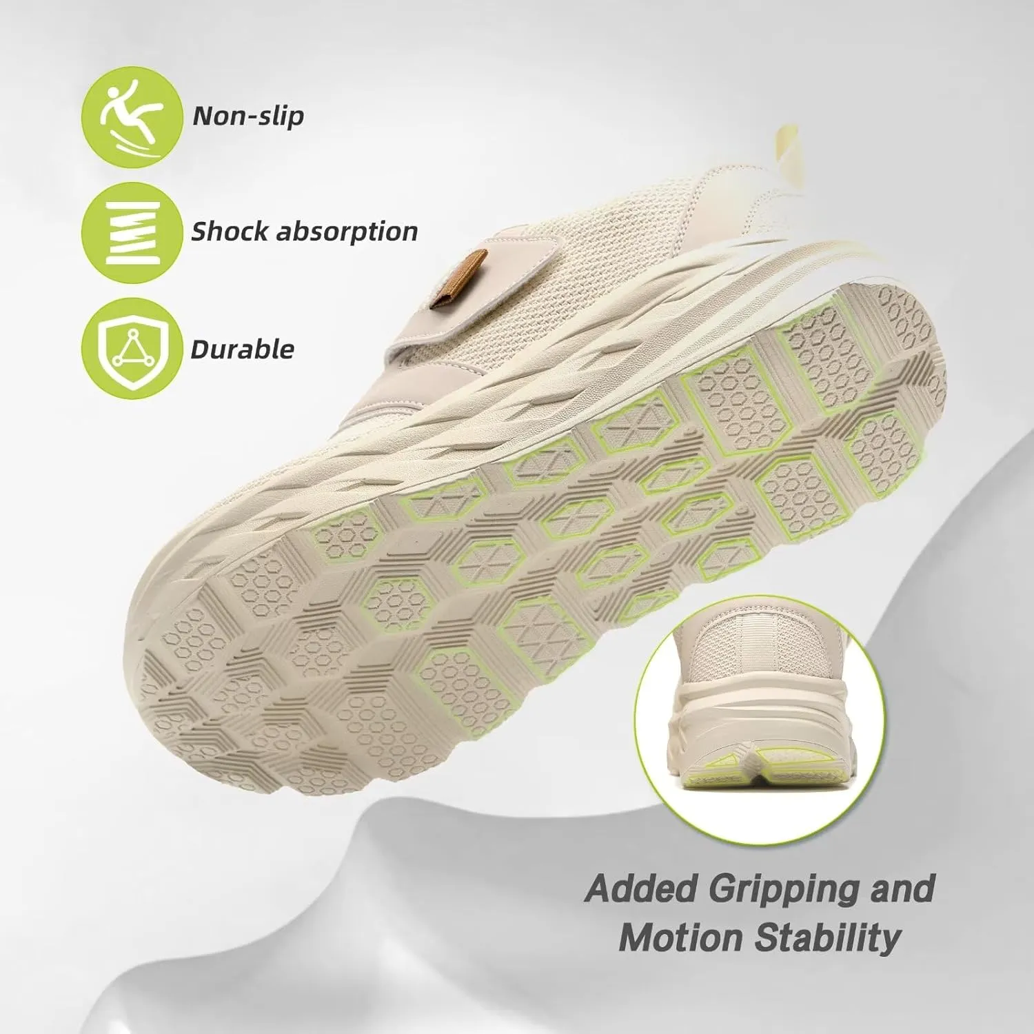 OrthoComfoot Women's Orthopedic Diabetic Wide Walking Shoes: Comfortable Casual Arch Support Plantar Fasciitis Loafers, Orthotic High Arch Swollen Feet Adjustable Work Shoes for Ankle and Heel Pain