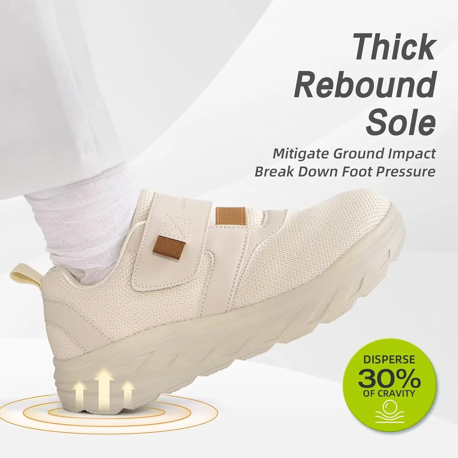 OrthoComfoot Women's Orthopedic Diabetic Wide Walking Shoes: Comfortable Casual Arch Support Plantar Fasciitis Loafers, Orthotic High Arch Swollen Feet Adjustable Work Shoes for Ankle and Heel Pain