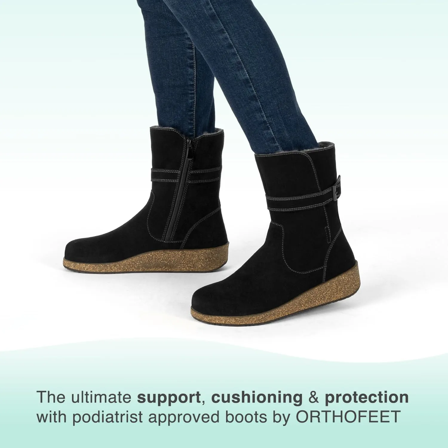 Orthofeet Women's Orthopedic Claire Waterproof Winter Boots for Foot Pain Relief
