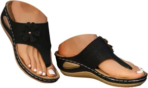 Orthopedic Wedge Sandals for Women Summer Dressy 2025 Breathable Mesh Orthotic Arch Support Flip-Flops Boho Chic Hollow Design for Summer Walking Comfortable