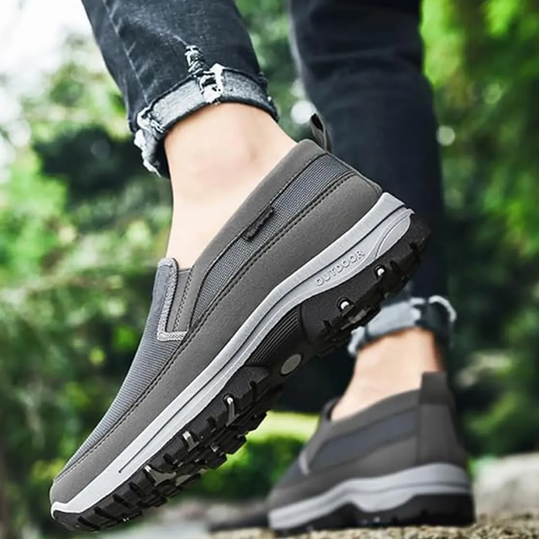 Orthoture Mens Shoes,Orthowalkway Mens Shoes Slip On,Men's Arch Support Outdoor Non Slip Orthopedic Sneakers Walking Shoes