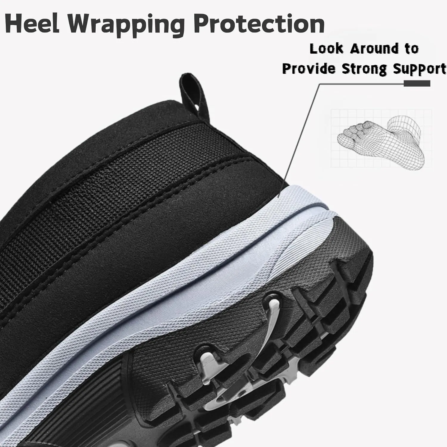 Orthowalkway Mens Shoes Plush Mens Orthopedic Slip On Shoes Outdoor Non Slip Orthopedic Sneakers