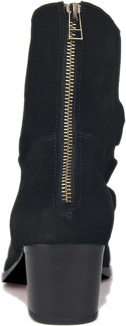 OSSTONE Dress Boot for Men Leather Chelsea Boots Casual Heel Shoes Zipper-up OS-JY002-US