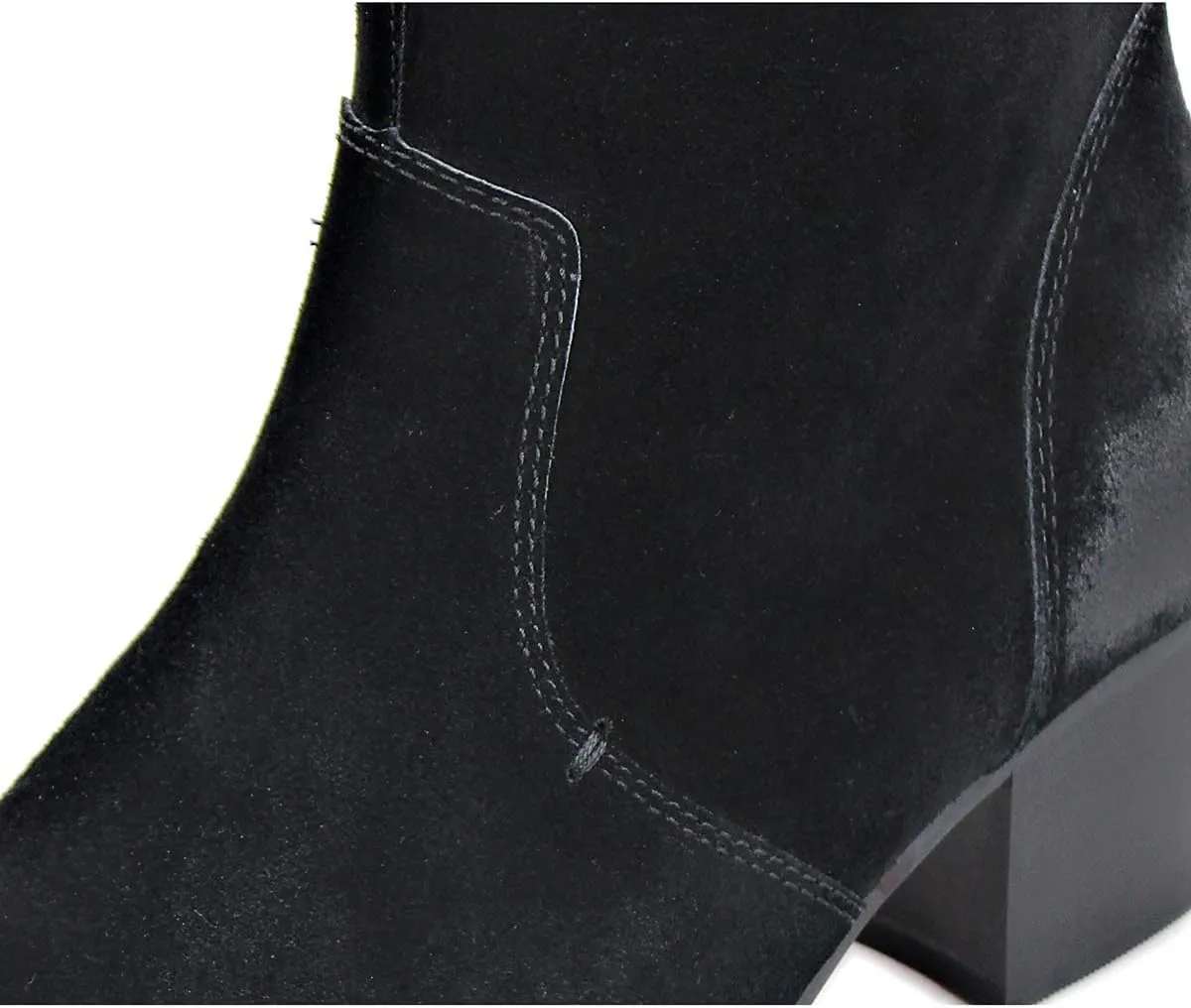 OSSTONE Dress Boot for Men Leather Chelsea Boots Casual Heel Shoes Zipper-up OS-JY002-US