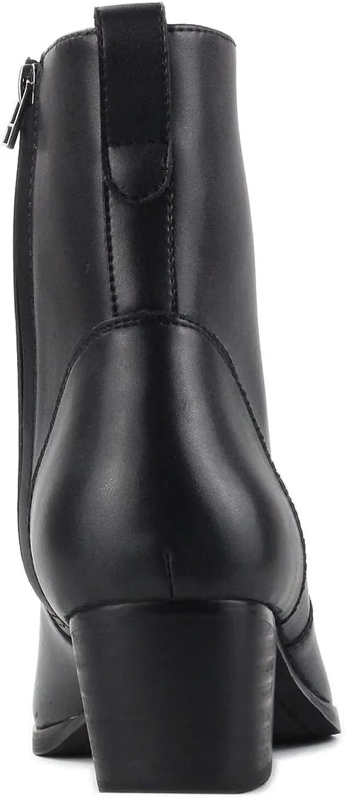 OSSTONE Men Chelsea Ankle Boots Leather Microfiber Chukka Designer Boots with Side Zipper Heel Dress Boots JY016