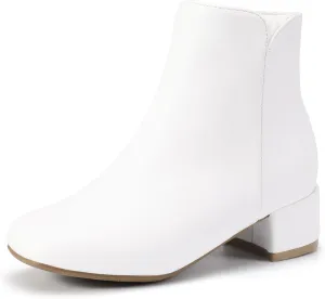 PANDANINJIA Girls Ankle Boots Side Zipper Toddler Little Big Kid Girls Dress Boots