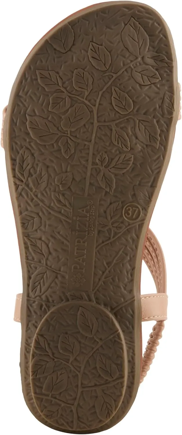 PATRIZIA Spring Step Nectarine Sandals for Womens - Ladies Sandals with Chic Flower Grabbing t-Straps - Casuals Womens Sandals with Stretch Back Strap