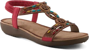 PATRIZIA Women's PONYO Slip-On Sandals - Beaded and Crystal Embellishments, Faux Suede Padded Footbed, Chic Summer Design
