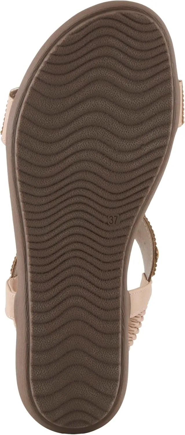 PATRIZIA Women's PONYO Slip-On Sandals - Beaded and Crystal Embellishments, Faux Suede Padded Footbed, Chic Summer Design
