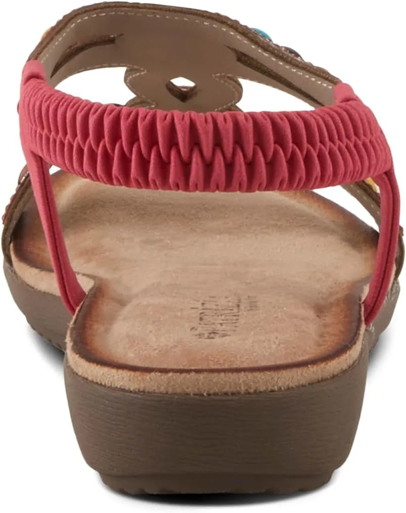 PATRIZIA Women's PONYO Slip-On Sandals - Beaded and Crystal Embellishments, Faux Suede Padded Footbed, Chic Summer Design