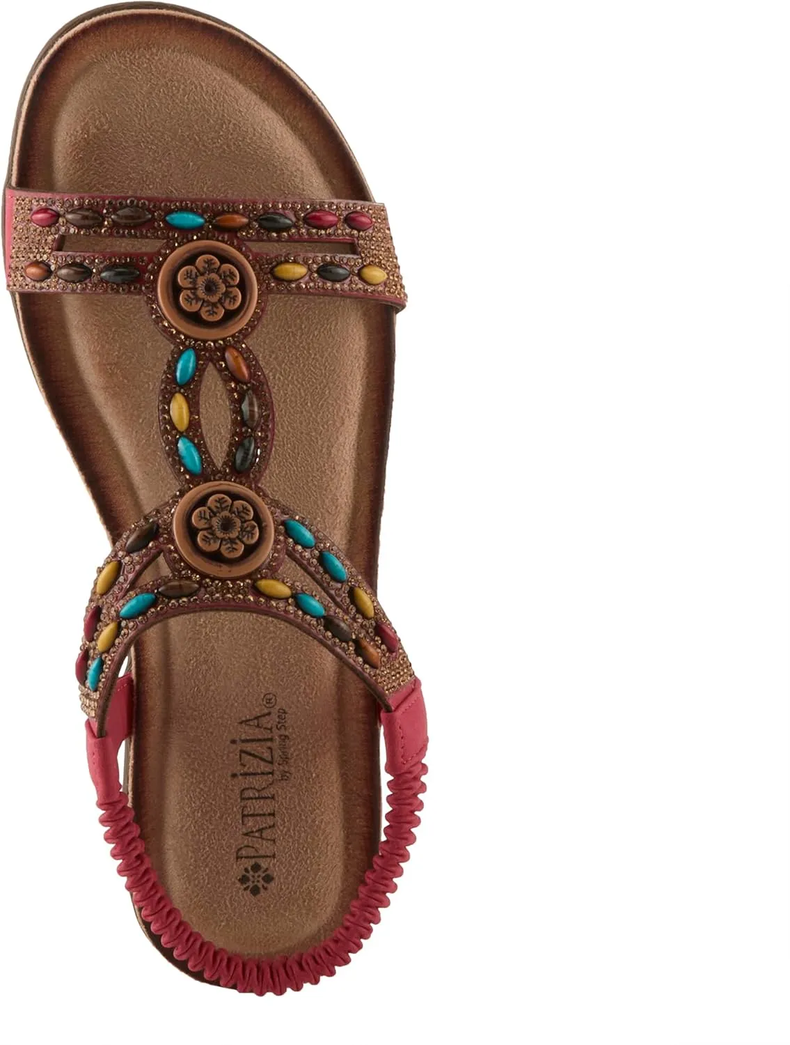 PATRIZIA Women's PONYO Slip-On Sandals - Beaded and Crystal Embellishments, Faux Suede Padded Footbed, Chic Summer Design
