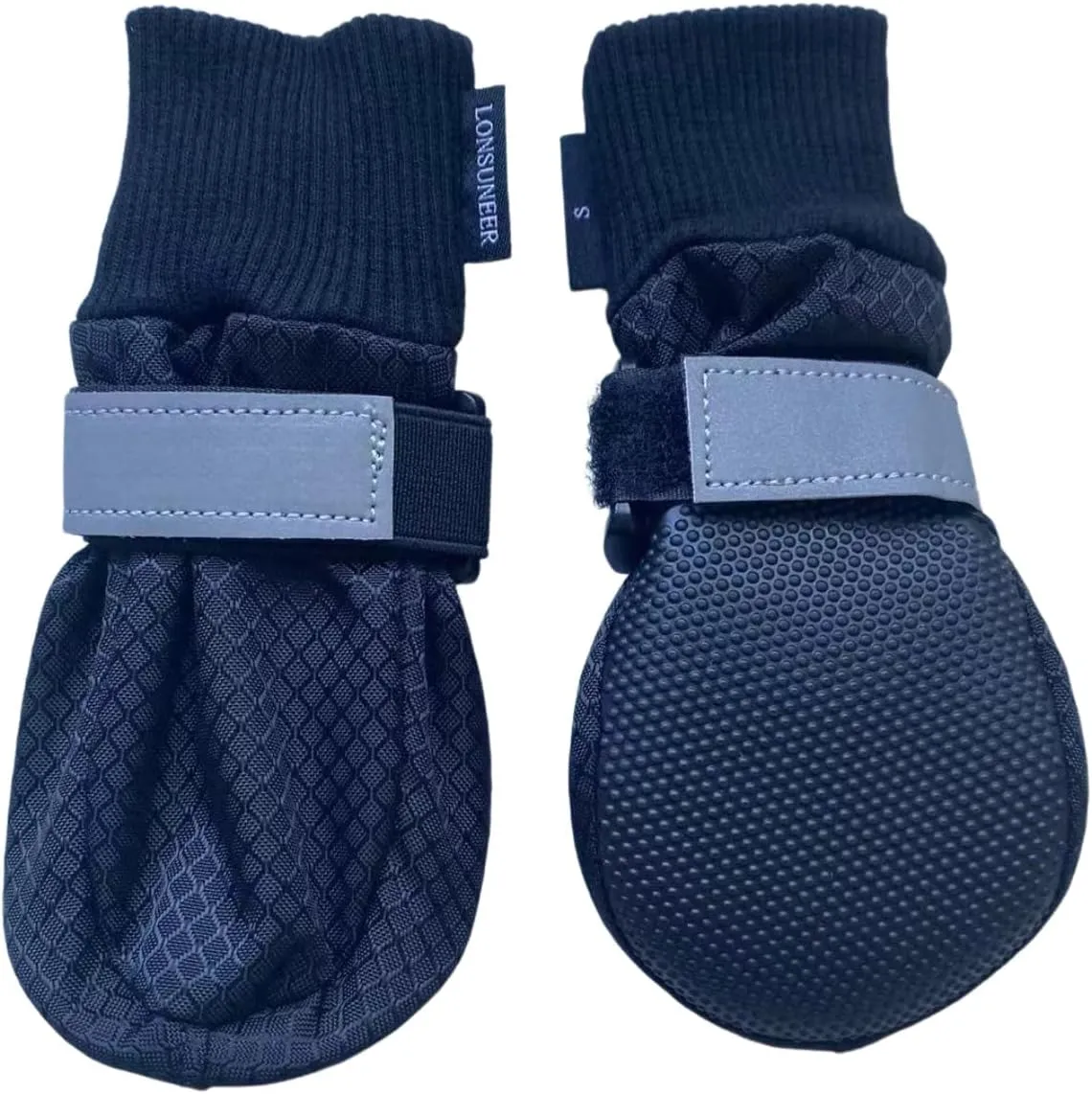 Paw Protector Dog Boots Soft Sole Nonslip and Reflective Set of 4 Color Black Size Small