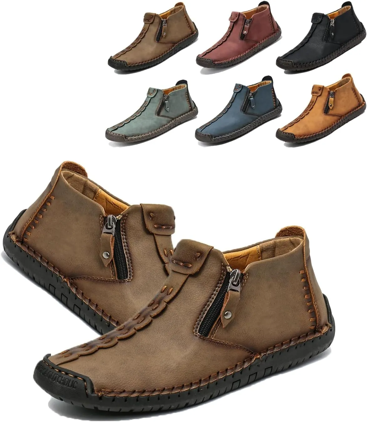 Phanile Mens Shoes,Phanile Mens Walking,Men's Outdoor Comfy Arch Support Waterproof Walking Shoes, Orthopedic Sneakers Breathable and Light & Non-Slip Handmade Casual Loafers