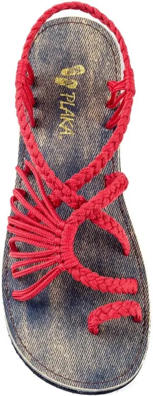 Plaka Flat Sandals for Women Palm Leaf