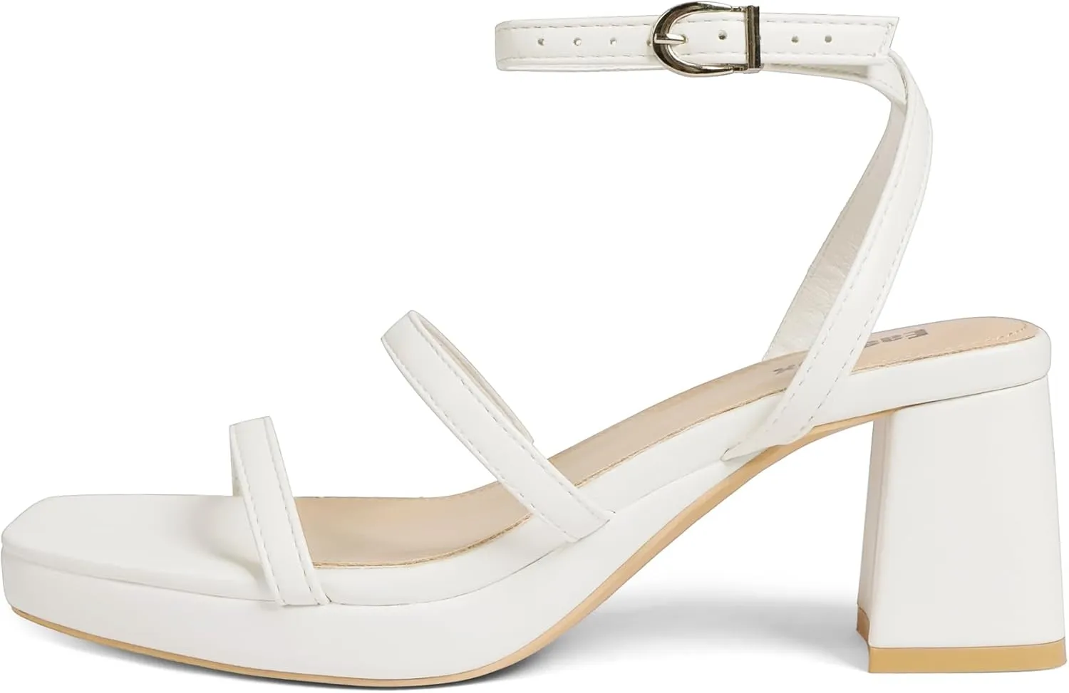 Platform Heels for Women Open Toe Chunky Heels Two Strap 7cm/2.76" Heeled Sandals