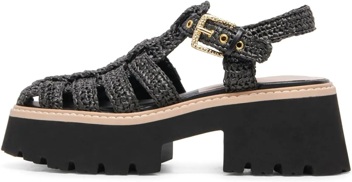 Platform Sandals for Women Handwoven Raffia Espadrille Sandals- Boho Summer Beach Wedge Heels with Adjustable Buckle Strap