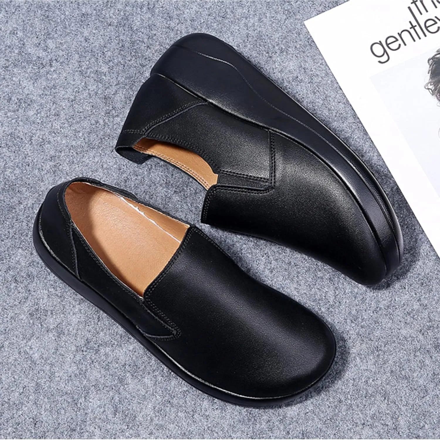 Platform Slip-On Rocker Sneakers for Women Arch Support Walking All Day Fashion Wide Round Toe Comfort Thick Wedge Loafers Casual Daily Work Walking Shoes