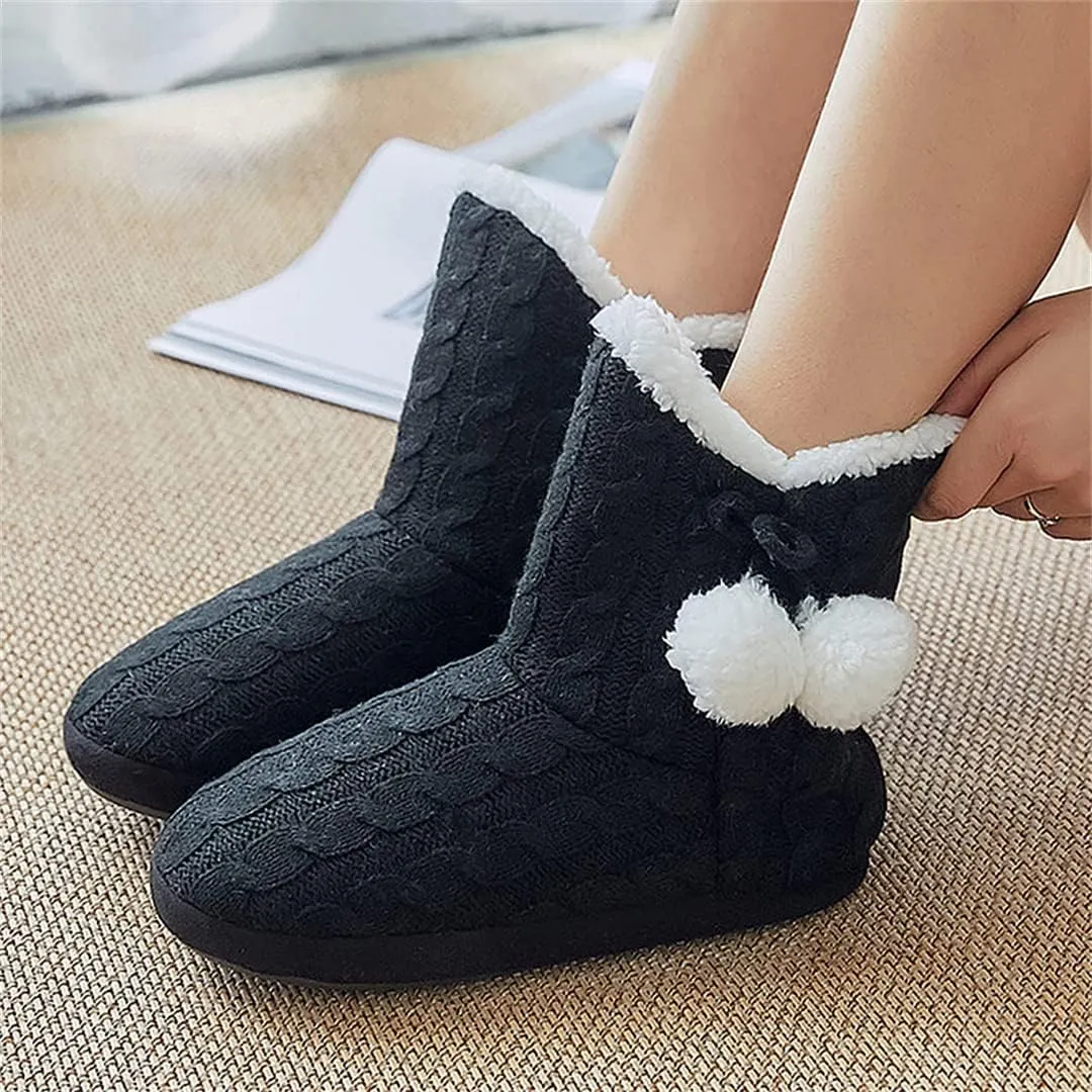 Plush Slippers Woman Winter Plush Women Winter Slippers Slippers Soft Bedroom Slippers (Red 7)