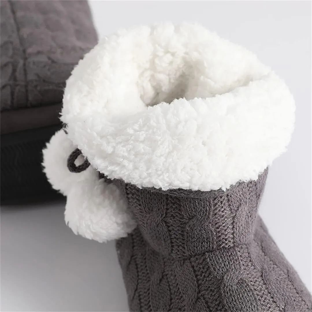 Plush Slippers Woman Winter Plush Women Winter Slippers Slippers Soft Bedroom Slippers (Red 7)