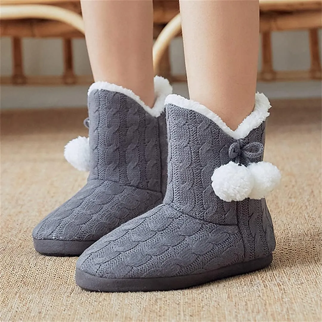 Plush Slippers Woman Winter Plush Women Winter Slippers Slippers Soft Bedroom Slippers (Red 7)