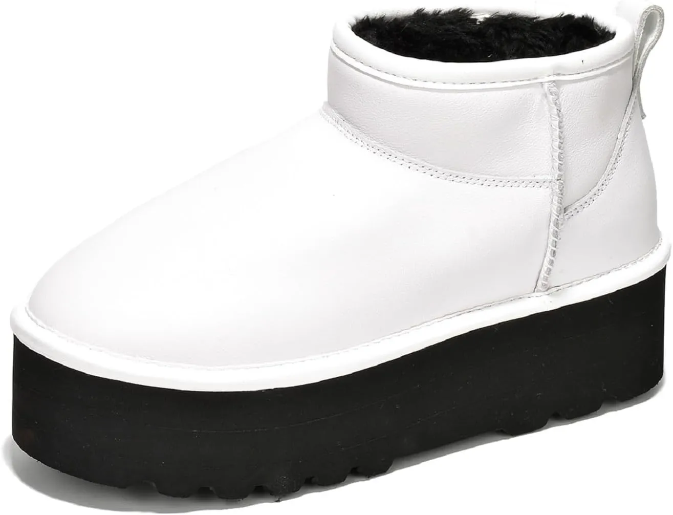 Project Cloud 100% Genuine Suede Leather Ankle Boots for Women - Fur Boots Memory Foam Insole Womens Boots - Anti-Slip Mini Platform Boots - Lightweight Winter Boots for Women - Snow Boots (Huggy)