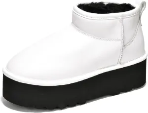 Project Cloud 100% Genuine Suede Leather Ankle Boots for Women - Fur Boots Memory Foam Insole Womens Boots - Anti-Slip Mini Platform Boots - Lightweight Winter Boots for Women - Snow Boots (Huggy)
