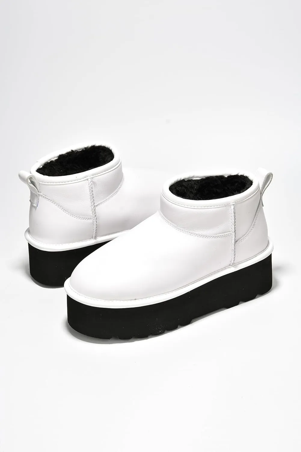 Project Cloud 100% Genuine Suede Leather Ankle Boots for Women - Fur Boots Memory Foam Insole Womens Boots - Anti-Slip Mini Platform Boots - Lightweight Winter Boots for Women - Snow Boots (Huggy)
