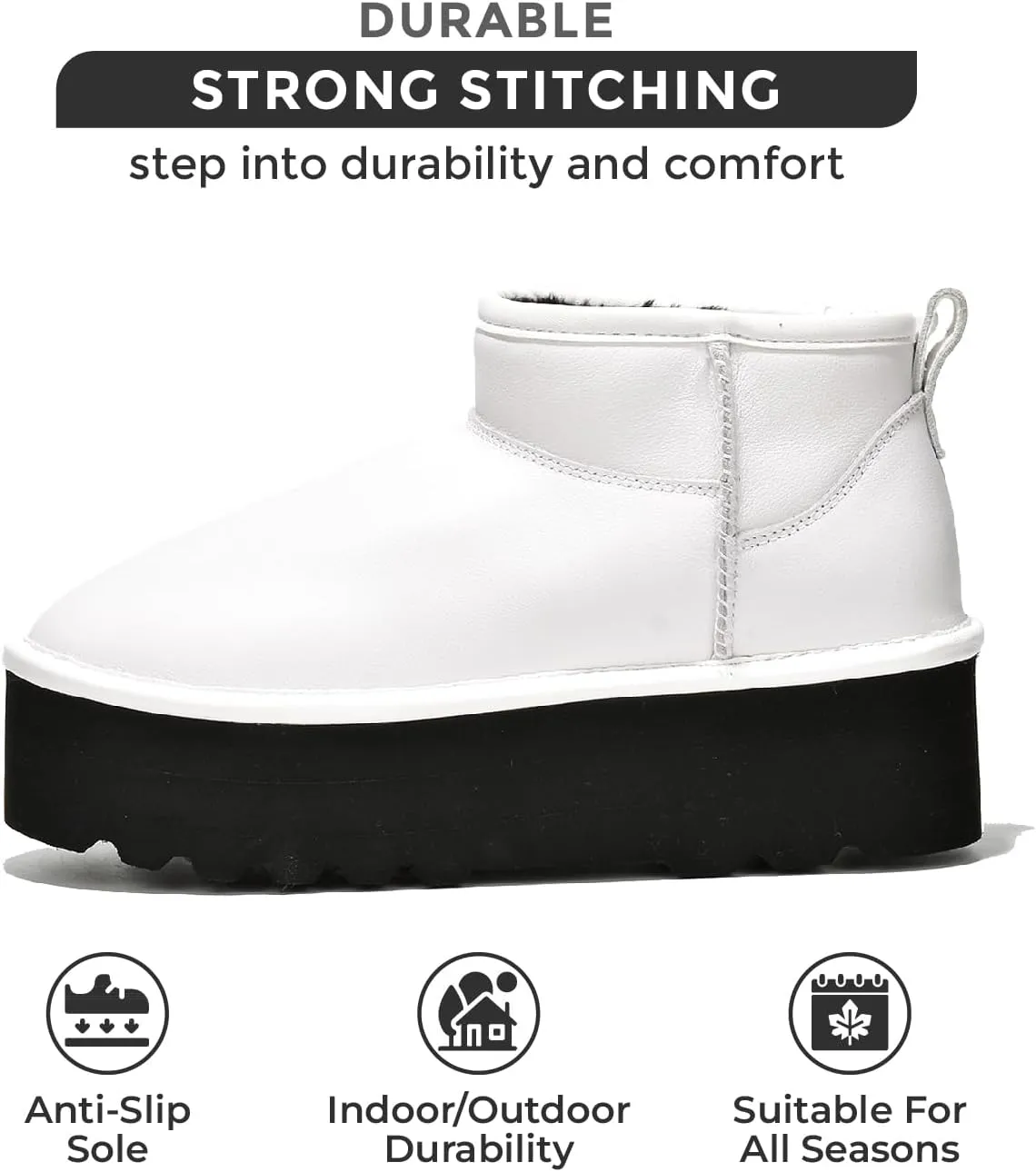 Project Cloud 100% Genuine Suede Leather Ankle Boots for Women - Fur Boots Memory Foam Insole Womens Boots - Anti-Slip Mini Platform Boots - Lightweight Winter Boots for Women - Snow Boots (Huggy)