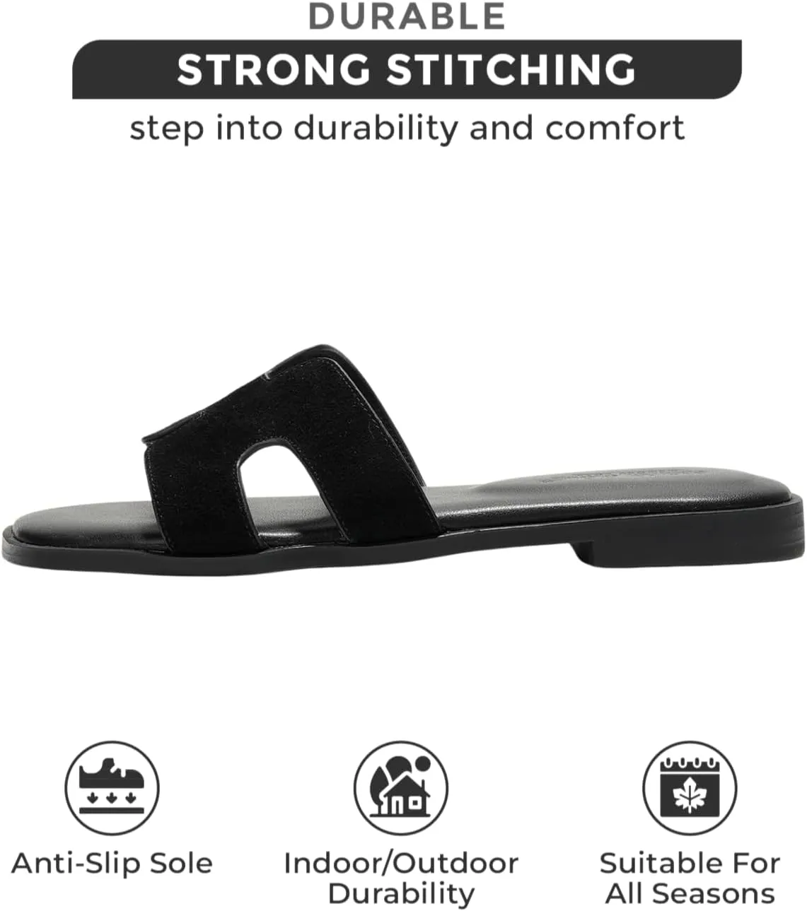 Project Cloud Genuine Leather Summer Sandals for Women 2025 - Fashion Flat Womens Sandals with Memory Foam Insole Slides Sandals Women Footwear - Mules Women's Sandals (Jannel)