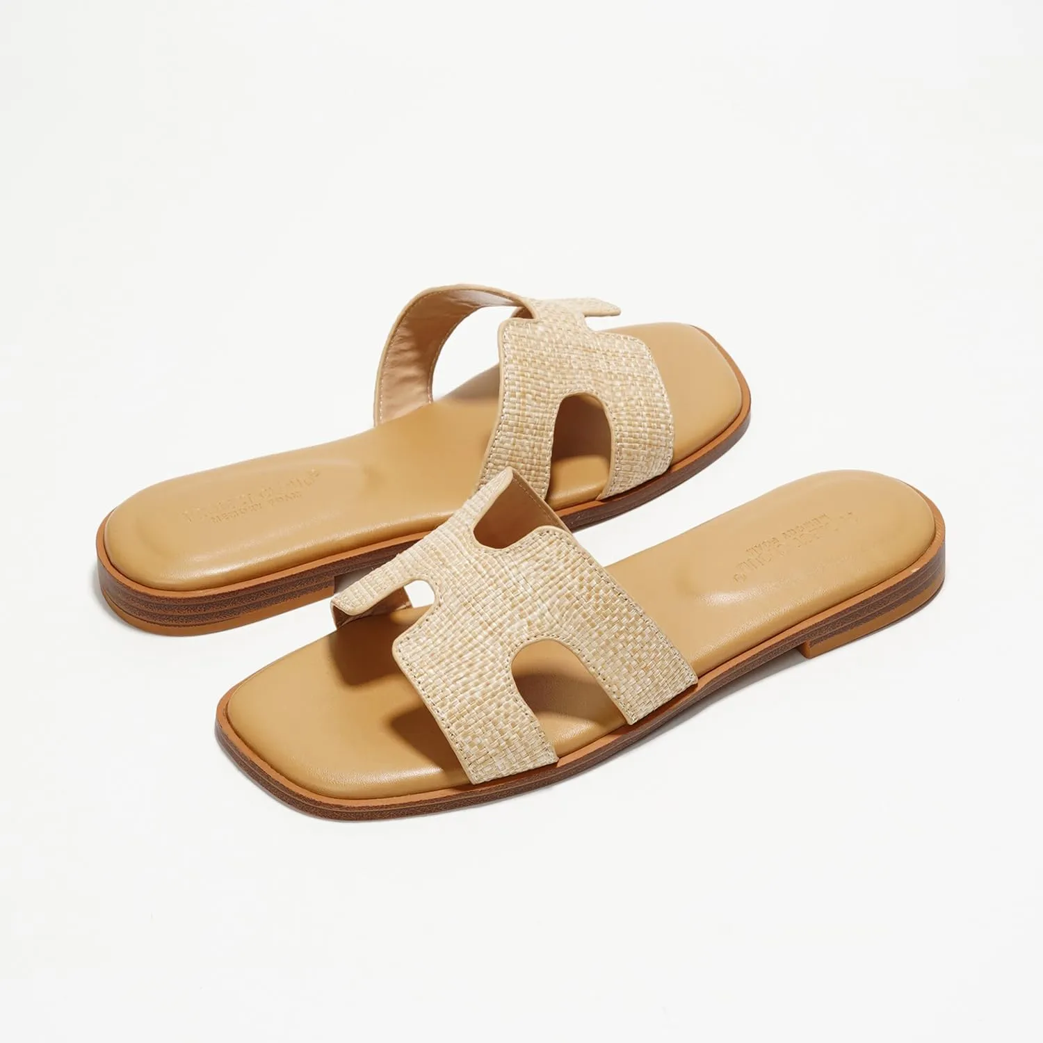Project Cloud Genuine Leather Summer Sandals for Women 2025 - Fashion Flat Womens Sandals with Memory Foam Insole Slides Sandals Women Footwear - Mules Women's Sandals (Jannel)