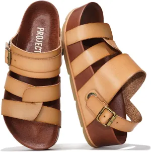 Project Cloud Platform Sandals Women Footwear - Memory Foam Insole and Lightweight Beach Wedges - Non Slip and Comfortable Strappy Wedge Sandals for Women 2025 (Proud)