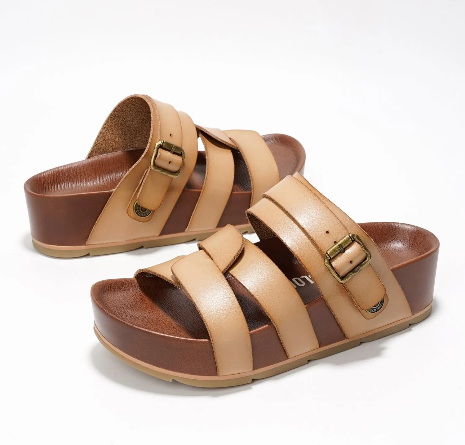 Project Cloud Platform Sandals Women Footwear - Memory Foam Insole and Lightweight Beach Wedges - Non Slip and Comfortable Strappy Wedge Sandals for Women 2025 (Proud)