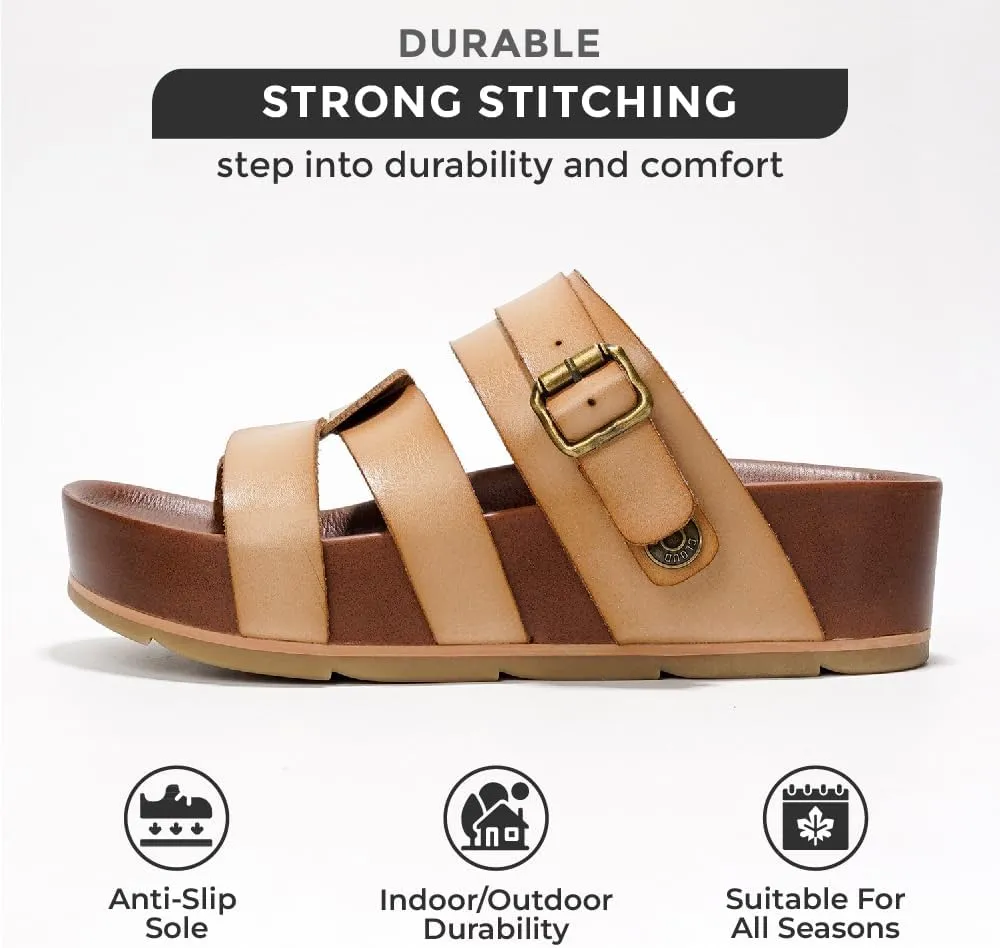 Project Cloud Platform Sandals Women Footwear - Memory Foam Insole and Lightweight Beach Wedges - Non Slip and Comfortable Strappy Wedge Sandals for Women 2025 (Proud)