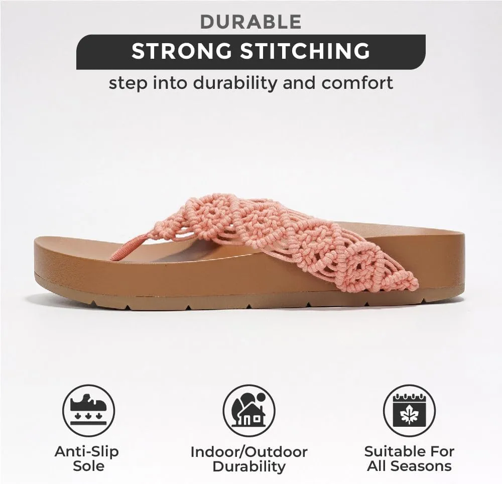 Project Cloud Womens Sandals – Comfortable Crochet Flip Flops for Women with Memory Foam Insole – Lightweight Fashion Sandals for Women 2025 – Womens Flip Flops for Summer (Hammock)