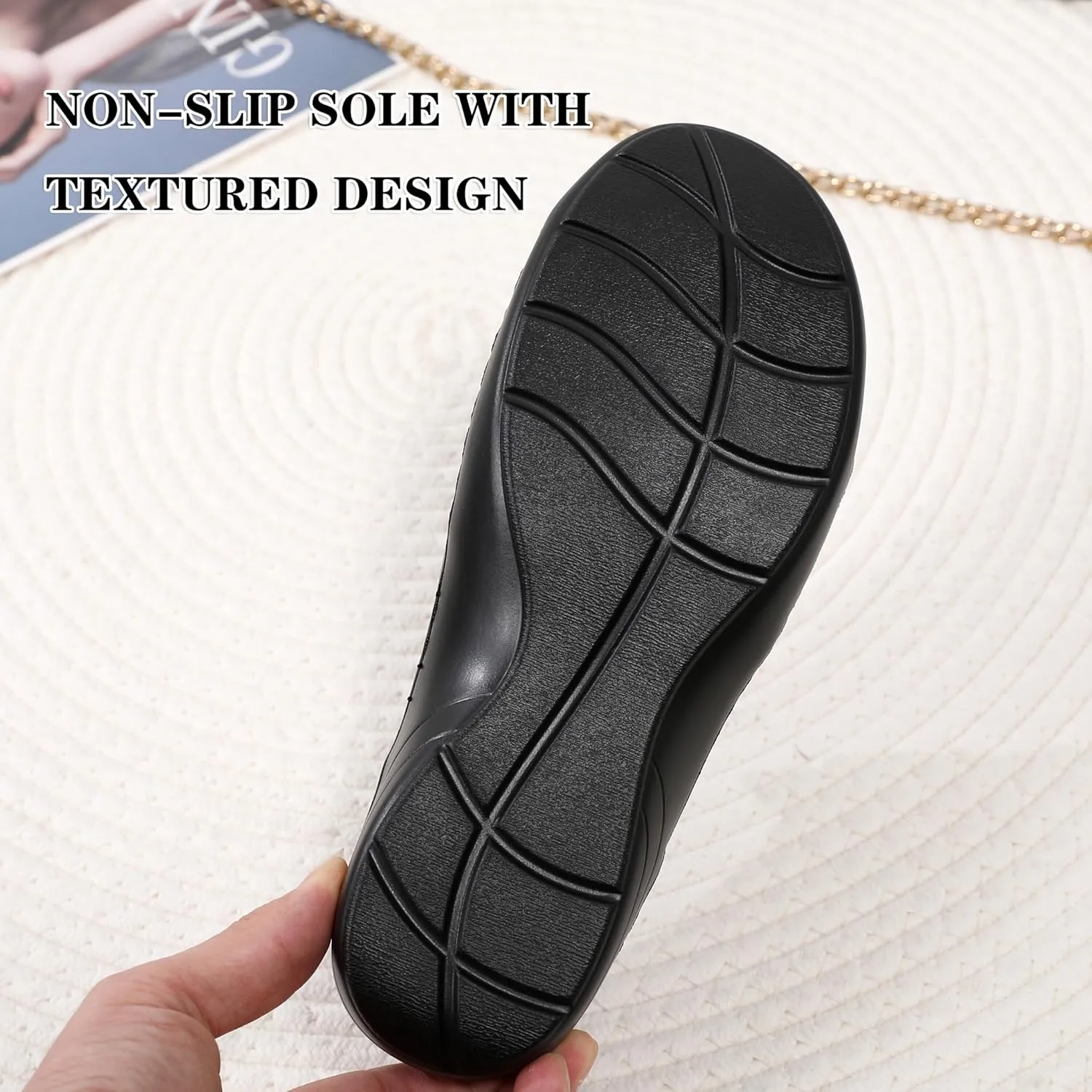 QAE Loafers for Women Comfort Women's Loafers & Slip-Ons Orthopedic Lightweight Business Casual Dressy Walking Work Flat Slip-On Shoes for Ladies