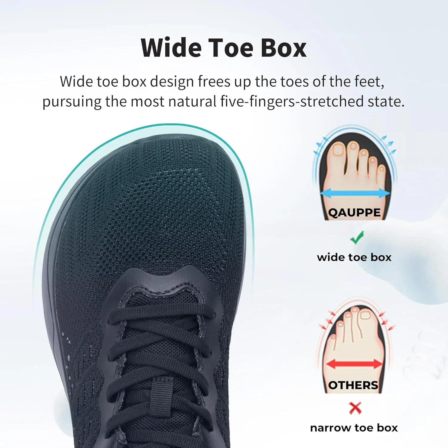 QAUPPE Wide Toe Box Shoes Women Arch Support Running Shoes for Plantar Fasciitis Wide Width Air Tennis Walking Sneakers