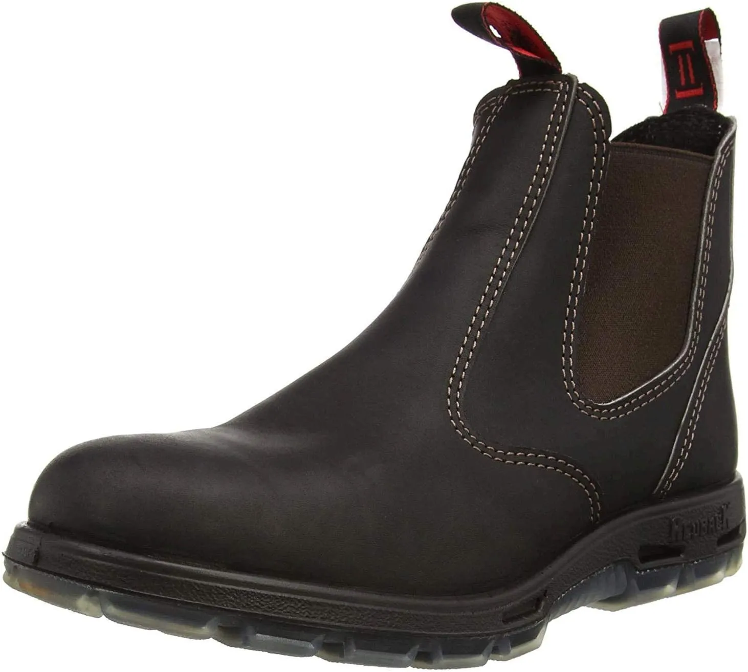 RedbacK Men's Bobcat UBOK Elastic Sided Soft Toe Leather Work Boot (12 AU 3E (13 M US Men)) Dark Brown