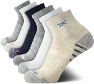 Reebok Womens Socks - 6 Pack Quarter Cut Moisture Wicking Stretch Performance Cushioned Socks for Women (Sizes: 4-10)