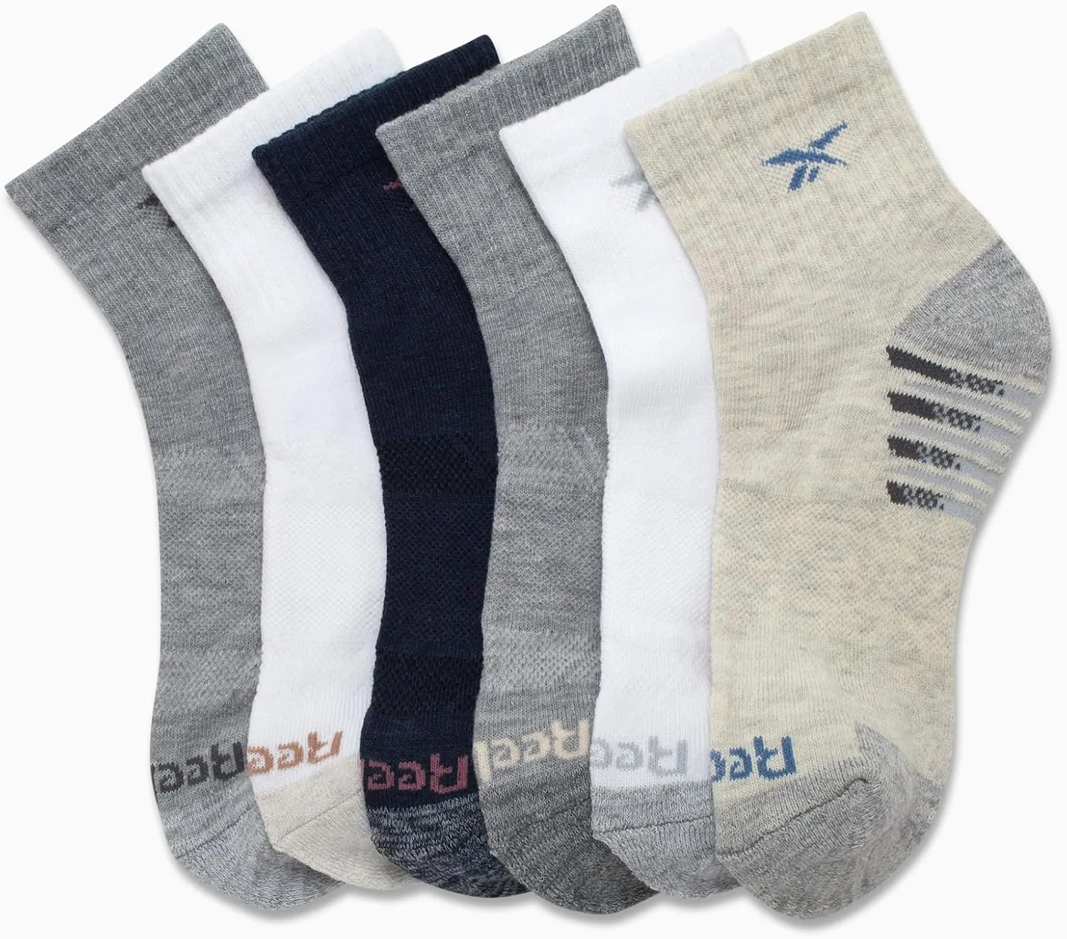 Reebok Womens Socks - 6 Pack Quarter Cut Moisture Wicking Stretch Performance Cushioned Socks for Women (Sizes: 4-10)