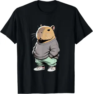 Retro Cool Capybara Streetwear Urban Style Art Animal Lover T-Shirt