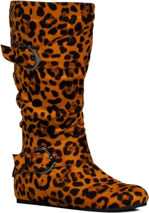 RF ROOM OF FASHION Dublin-01 Women's Wide Calf Wide Width Knee High Boots w Pocket - Plus Size Friendly