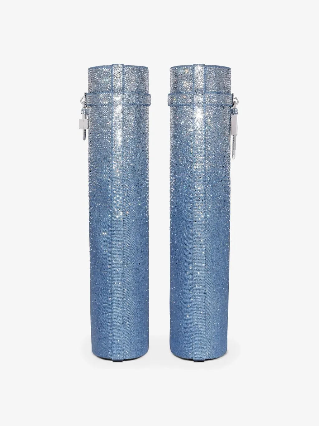 Rhinestones Fold Over Knee High Boots for Women Shark Lock Boots High Shaft Wide Calf Fashion Boots Blue Black Boots Pull on Party Concert Boots