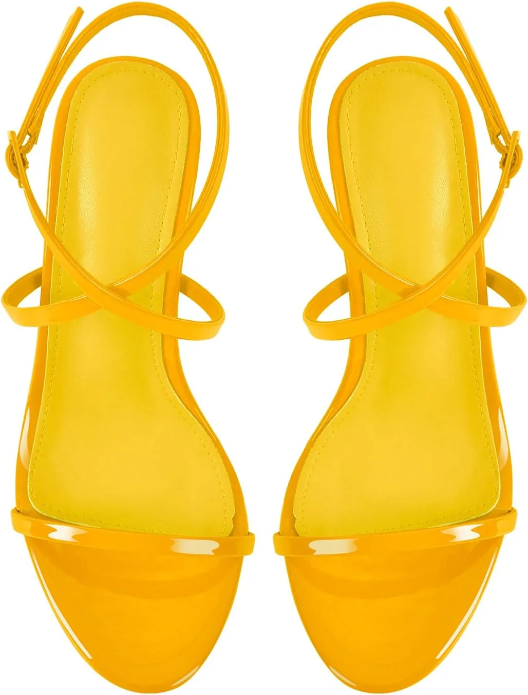 richealnini Ankle Crisscross Strap Heels for Women One Band Wrap Strappy Heeled Sandals Open Toe Stiletto High Heels with Adjustable Buckle