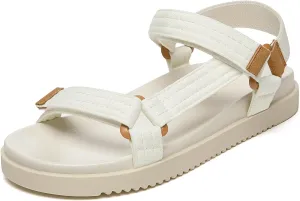 Rihero Women's Flat Sandals Comfortable Open Toe Adjustable Strap Walking Footbed Sandals