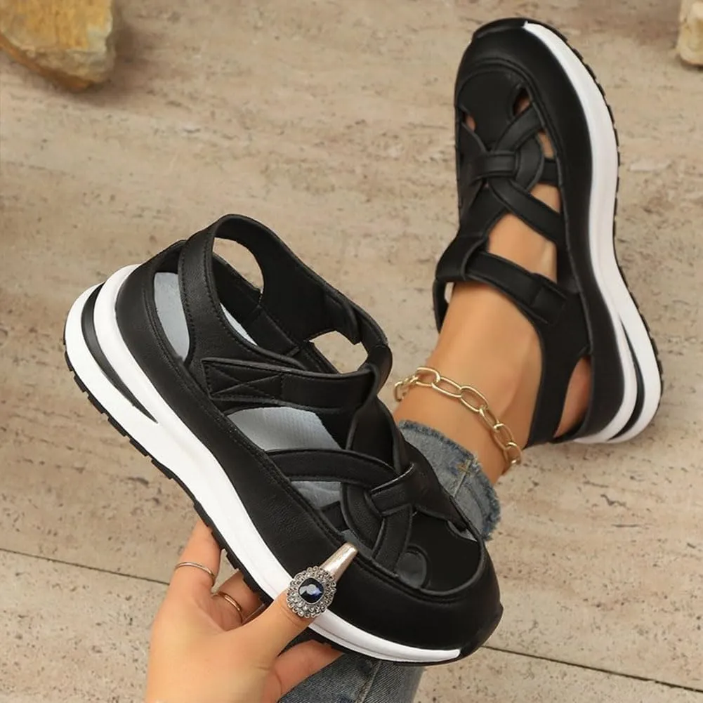 RJDJ 2025 Bomre Shoes Orthopedic Sandals for Women, Arch Support Sandals, Summer Platform Wedge, Plus Size Hollow-Out