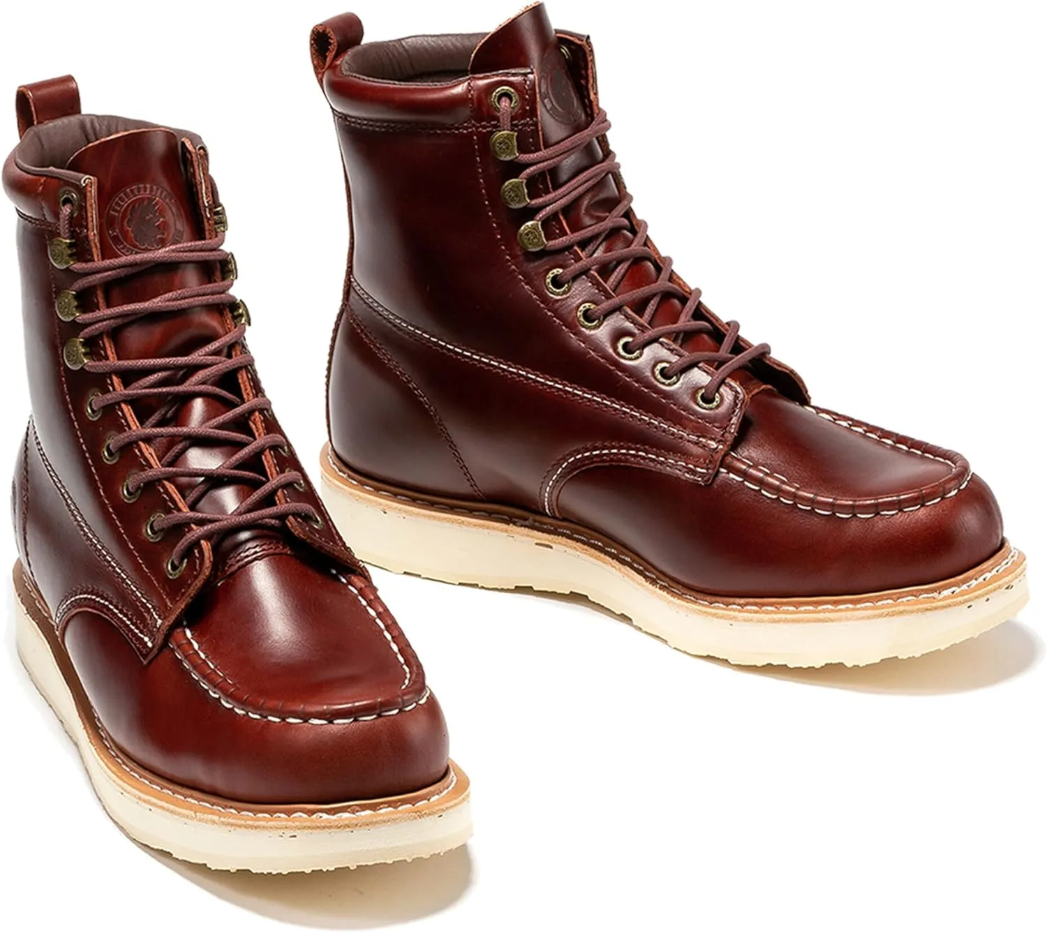 ROCKROOSTER Norwood Moc Toe Soft Toe Anti-Fatigue Work Boots for Men Comfortable, Durable, SAP600