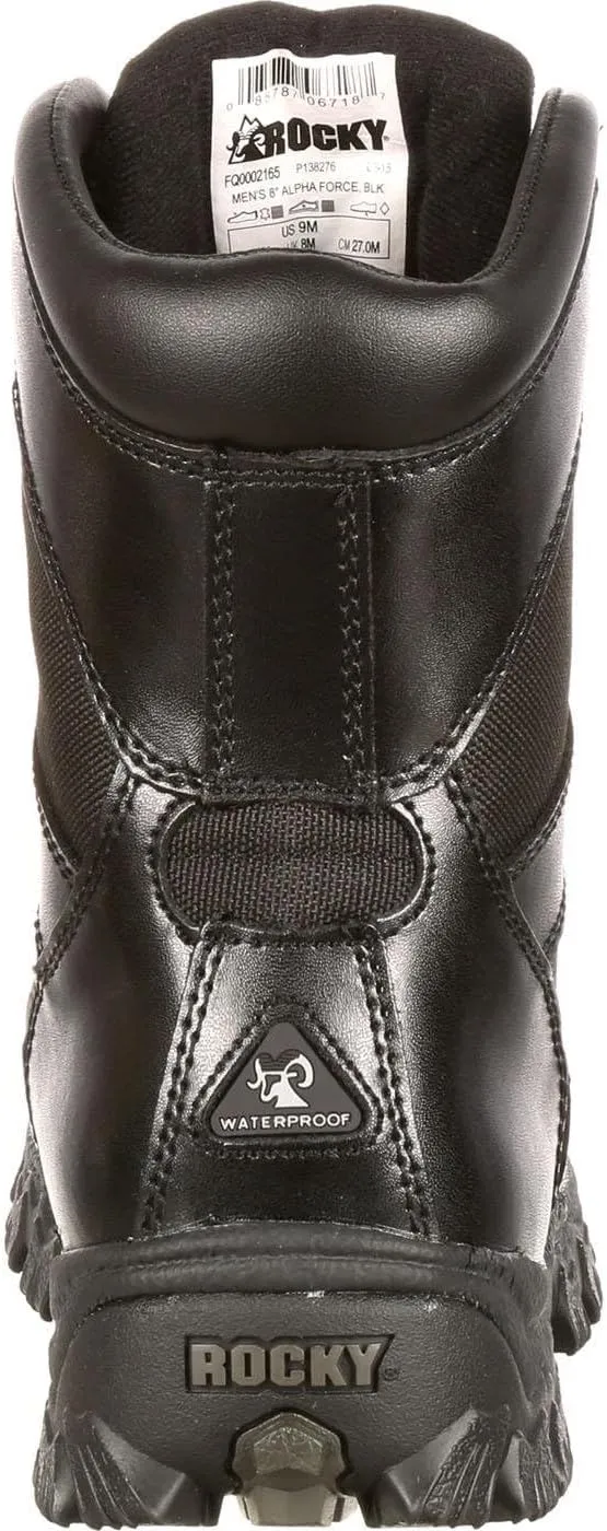 ROCKY FQ0002165 8" Alpha Blk WP Extra Wide 9.5 Duty Boots