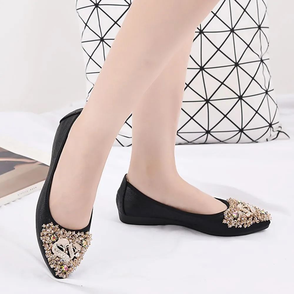 Rojeam Womens Flats Shoes Fold Up Pumps Ballet Flat Slip-on Ballerina Pumps Shoes Loafers Ladies Roll Up Shoes