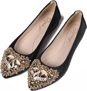 Rojeam Womens Flats Shoes Fold Up Pumps Ballet Flat Slip-on Ballerina Pumps Shoes Loafers Ladies Roll Up Shoes