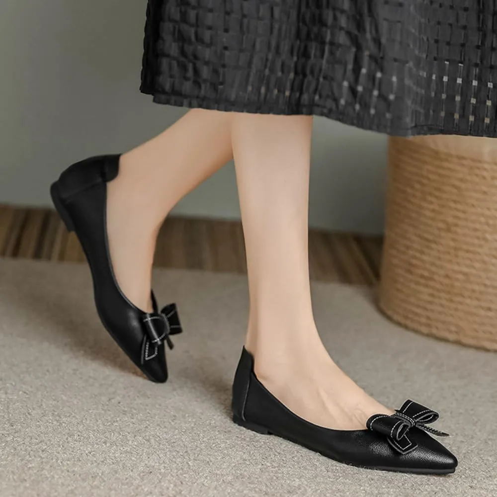 Rojeam Womens Flats Shoes Portable Pumps Ballet Flat Slip-on Ballerina Pumps Shoes Ladies Loafers